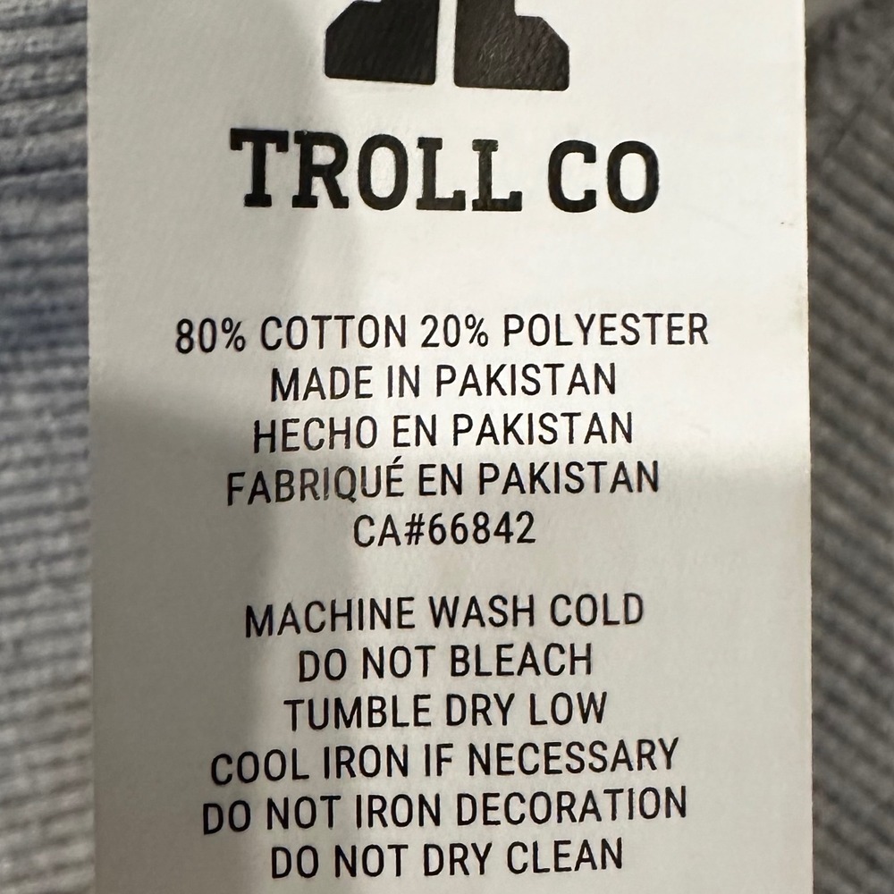 NWT Troll Co Clothing Eagle Eye Hoodie Mens Medium Gray Pullover Dirty Hands - Picture 8 of 8